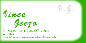 vince geczo business card